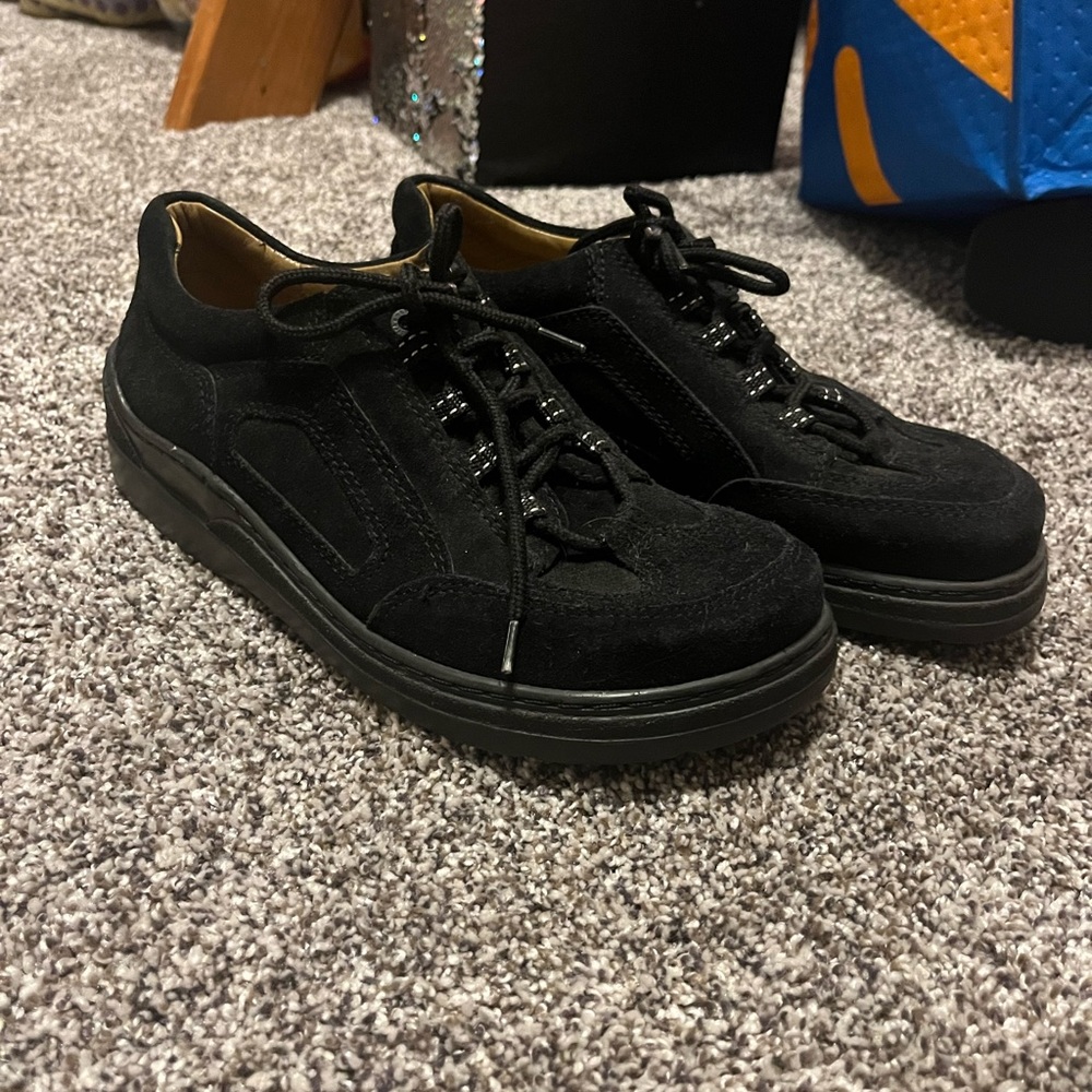 Vintage black velvet Birkenstock sneakers